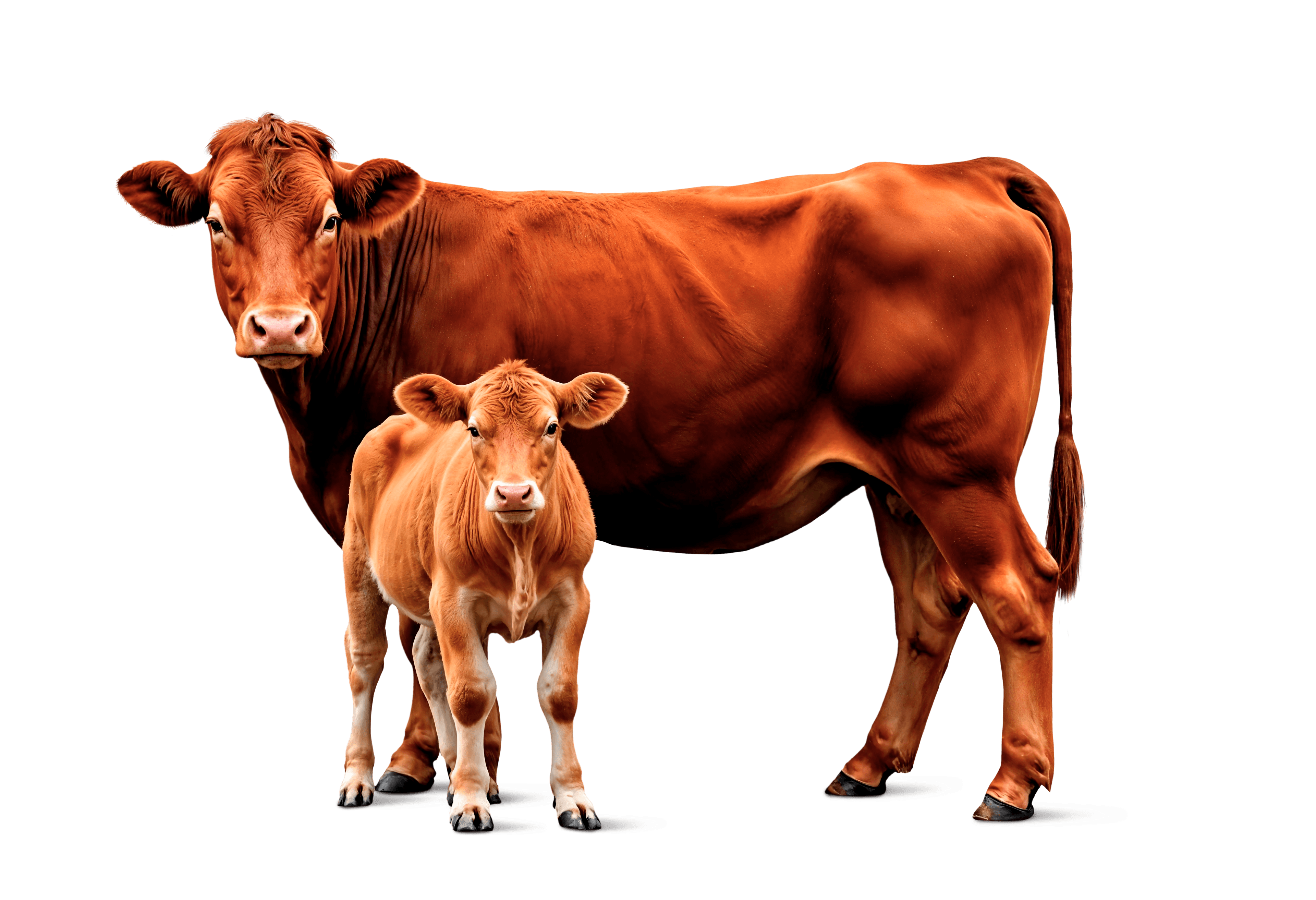 Brown cow standing in profile